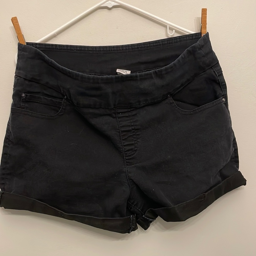 Black jean shorts